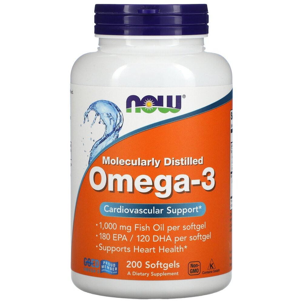 NOW Omega-3 / Омега 3 рибено масло 1000mg 200 capsules