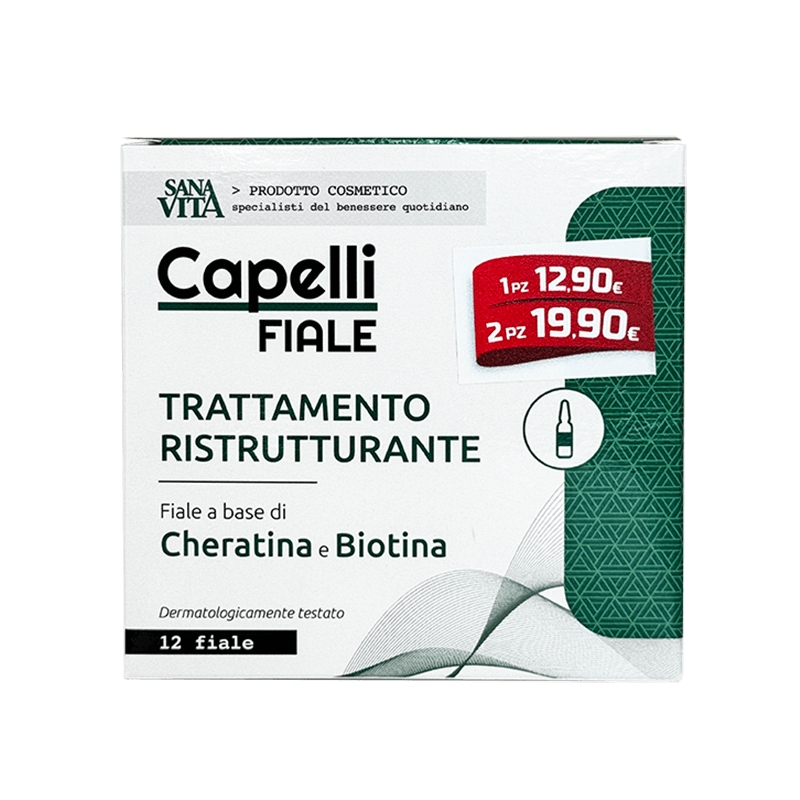Ампули за коса Санавита (с биотин и хидролизиран кератин), 12 бр х 10 ml Paladin Pharma