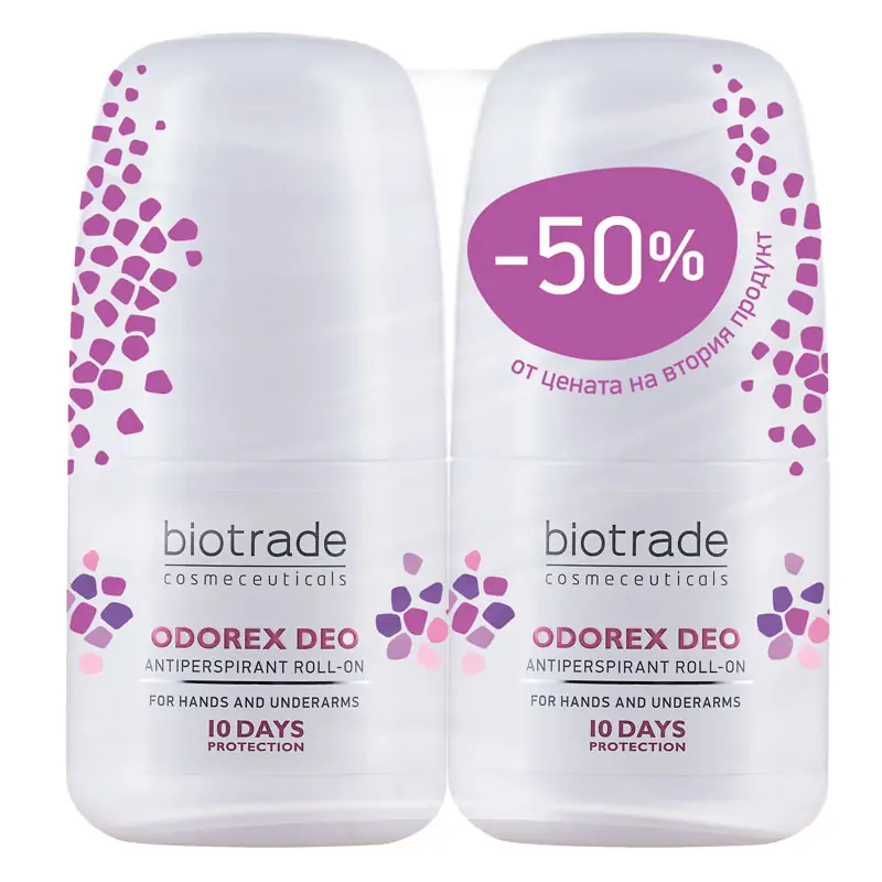 ОДОРЕКС ДЕО РОЛ-ОН ПРОТИВ ИЗПОТЯВАНЕ ПРОМО 2БР Х 40ML БИОТРЕЙД | ОDOREX DEO ROLL-ON PROMOPACK 2X40ML