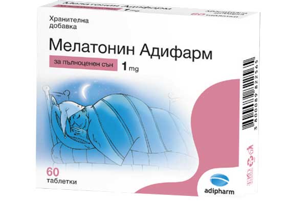 Мелатонин Адифарм, Melatonin 1 мг 60 таблетки