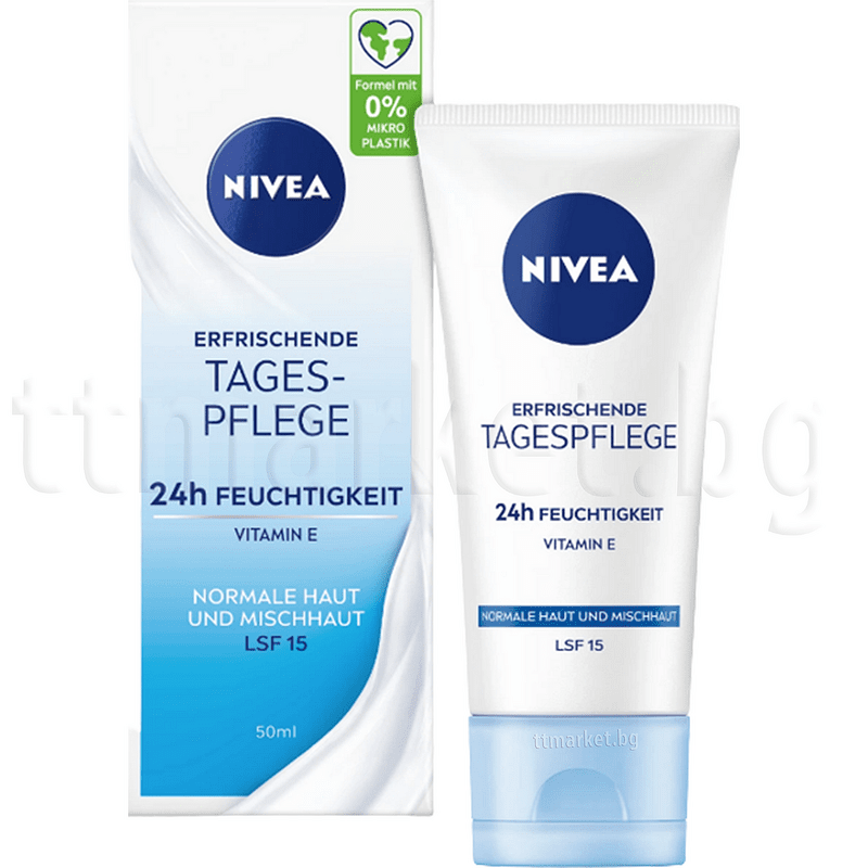NIVEA ХИДРАТИРАЩ И ОСВЕЖАВАЩ ДНЕВЕН КРЕМ SPF 15   50 мл.