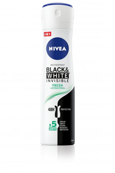 NIVEA INVISIBLE ON BLACK & WHITE PURE Дамски део спрей, 150 мл п/в изпотяване