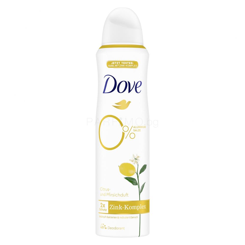 DOVE 0% ALU CITRUS & PEACH 48H 150мл. дав против изпотяване