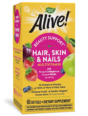 Nature's Way Alive Hair Skin Nails Алайв мултивитамини за коса, кожа и нокти х60 софтгел капсули
